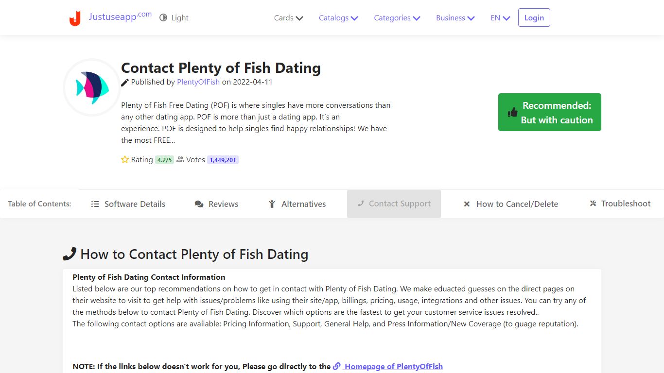 Contact Plenty of Fish Dating | Fast Customer Service ... - JustUseApp